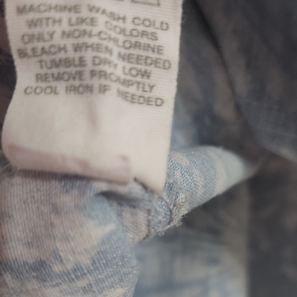 Fossil Light Denim Floral Elastic Waist Skirt Sz Medium - Picture 7 of 7